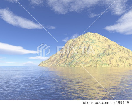 Golden islets floating in the ocean 5499449