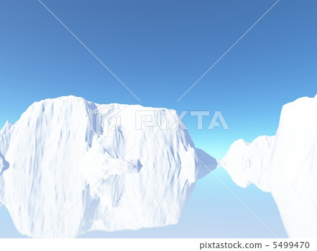 湖面像鏡面和白土 5499470