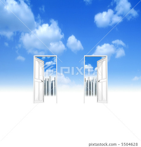 Two doors that open outward 5504628