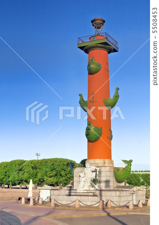 Rostral Column  in Saint Petersburg in Russia. Evening. 5508453