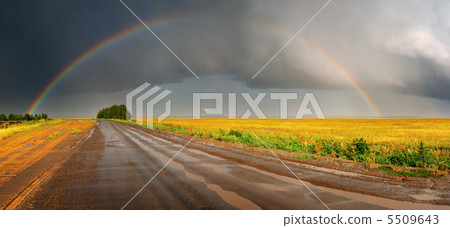 Rainbow over road Rainbow over road 5509643