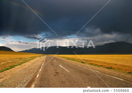 Rainbow over road Rainbow over road 5509868