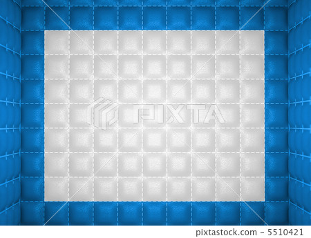 Soft room concept. Blue and white stitched leather pattern 5510421