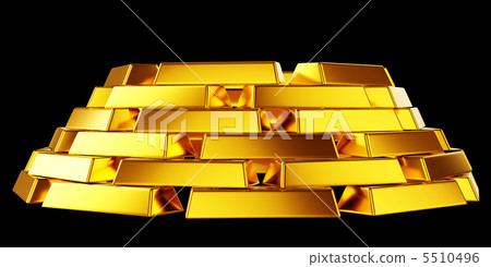 Pure Gold: Bullions Or Bars Stack Isolated - Stock Illustration ...