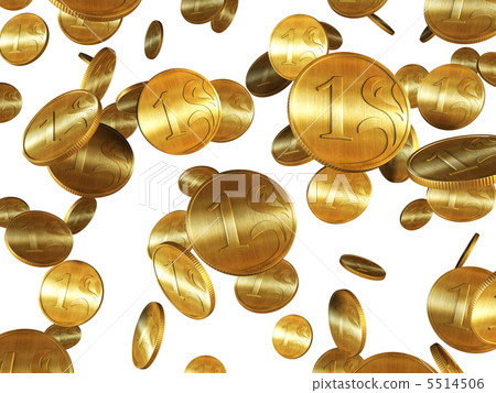 isolated golden coins 5514506