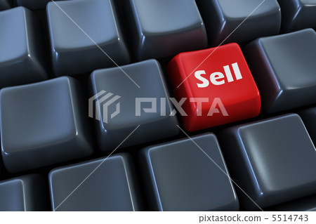 keyboard with "sell" button 3d rendering keyboard with "sell" button 3d rendering 5514743