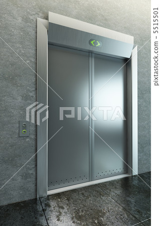 modern elevator with closed doors modern elevator with closed doors 5515501