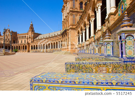 benches of Plaza de España, Seville, Spain benches of Plaza de España, Seville, Spain 5517245