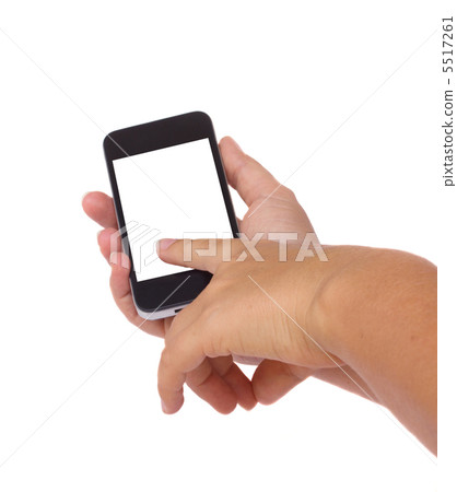 holding and pinting at modern smartphone holding and pinting at modern smartphone 5517261