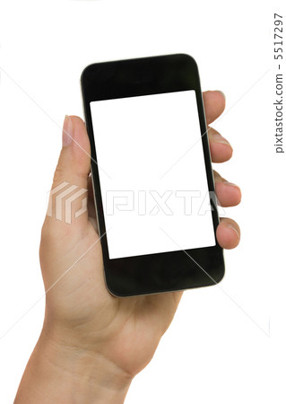 hand holding modern phone hand holding modern phone 5517297