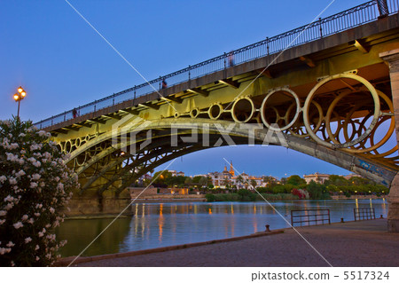 Triana Bridge at night, Seville, Spain 5517324