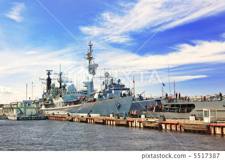 Flagship military ship in gulf. Flagship military ship in gulf. 5517387