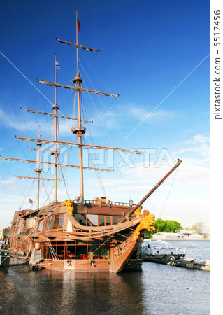 Old frigate in moorage St.Petersburg, Russia. 5517456