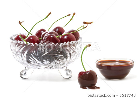 Cherries in chocolate on a white background 5517743