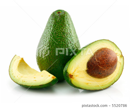 Ripe Sliced Avocado Isolated on White Ripe Sliced Avocado Isolated on White 5520786
