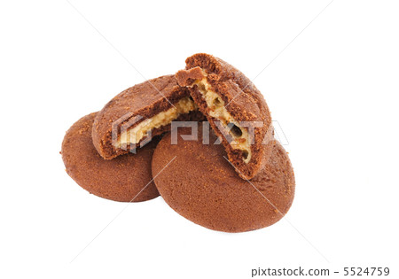 chocolate cookie with filling isolated chocolate cookie with filling isolated 5524759
