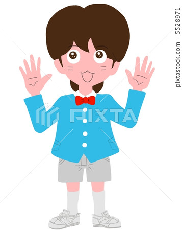 一個男孩舉起雙手 一個男孩舉起雙手 5528971