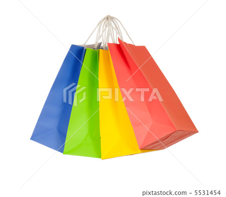 Set of colored paper shopping bags 5531454