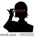 A silhouette of a woman wearing glasses 5537252
