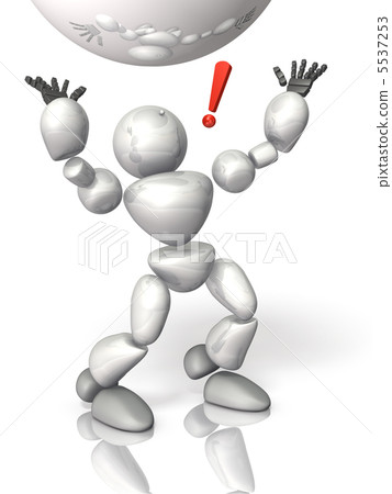 3DCG illustration showing a robot that catches a ball 5537253