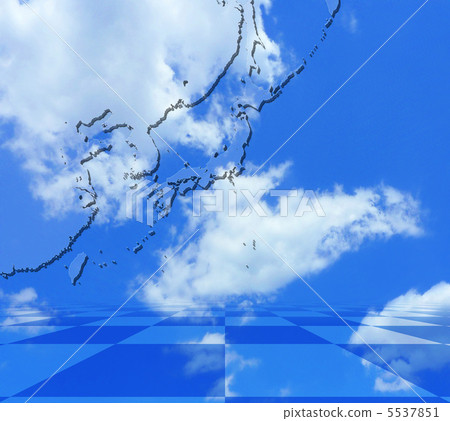 藍天的東亞·日本附近的地圖 5537851