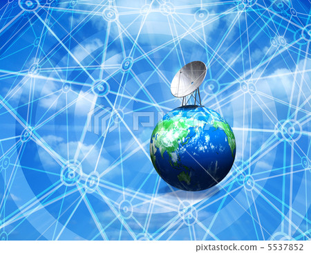 安裝在地球上的拋物線天線 5537852