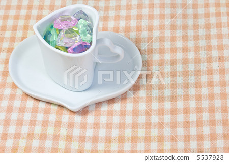 Tea cup and colorful heart Tea cup and colorful heart 5537928