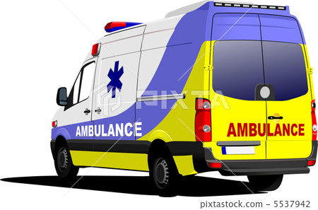 Modern ambulance van over white. Colored vector illustration 5537942