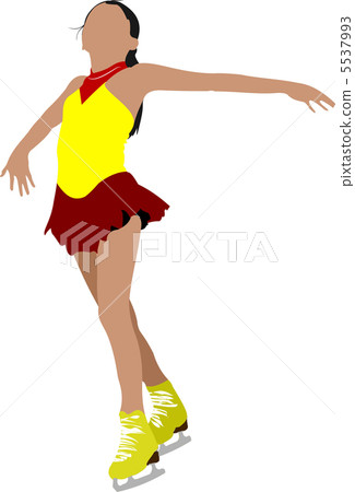Figure skating colored silhouettes. Vector illustration 5537993