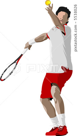Tennis player. Colored Vector illustration for designers Tennis player. Colored Vector illustration for designers 5538026