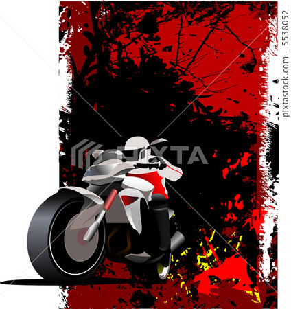 Natural  background with motorcycle image. Iron horse. Vector il 5538052
