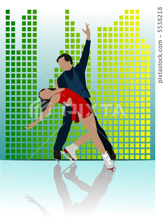 Figure skating colored silhouettes. Vector illustration 5538218