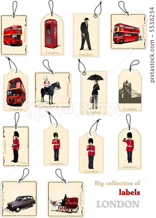 Big collection of London image labels. Vector illustration 5538234
