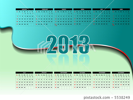 Calendar 2013 with American holidays. Months. Vector illustratio Calendar 2013 with American holidays. Months. Vector illustratio 5538249