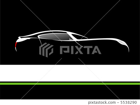White silhouette of car on black background. Vector illustration White silhouette of car on black background. Vector illustration 5538290
