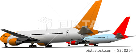 Airplane on the airfield. Vector illustration 5538294