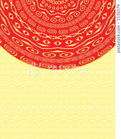 Invitation Card with Red Ethnic Round Element Invitation Card with Red Ethnic Round Element 5538379