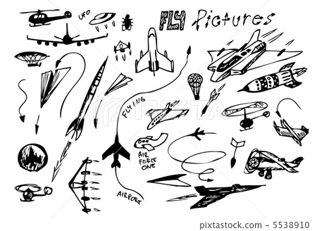 hand drawn flying vehicles icons hand drawn flying vehicles icons 5538910