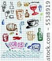 hand drawn drink objects in different colors 5538919