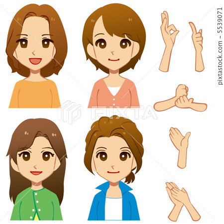 4 women (hand parts combined freely) 4 women (hand parts combined freely) 5539071