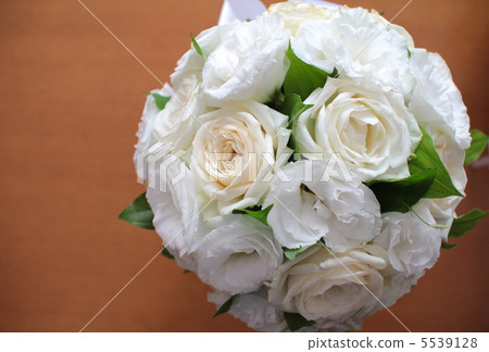 婚禮花束鮮花,圓形花束白玫瑰 婚禮花束鮮花,圓形花束白玫瑰 5539128