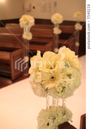 Chapel benches and bouquets Church wedding venue 5540216