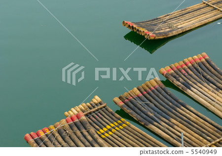 traditional chinese bamboo rafts 5540949