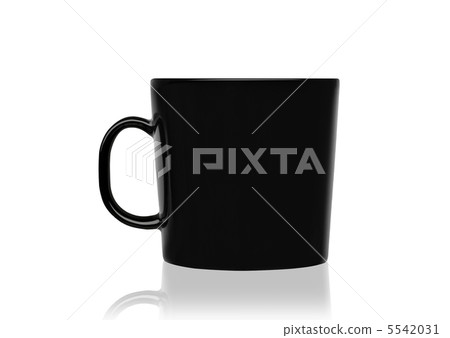Black mug empty blank for coffee or tea isolated Black mug empty blank for coffee or tea isolated 5542031