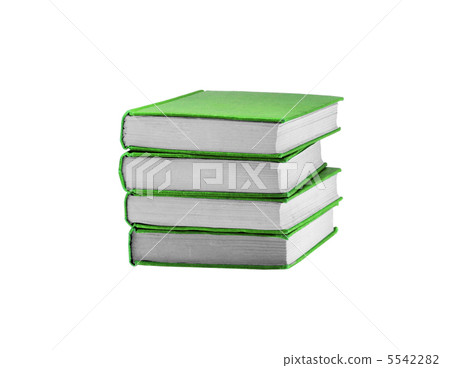 Books in green cover isolated on white 5542282