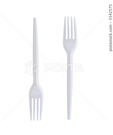 Plastic Forks on White Background 5542575