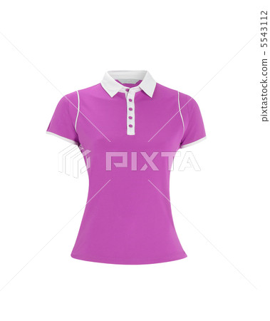 Purple polo t-shirt on white background 5543112