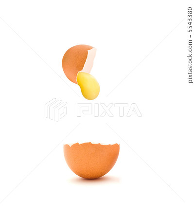 Broken egg isolated on white background 5543380