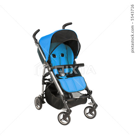 blue baby carriage isolated 5543716
