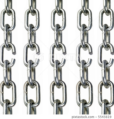 collection of metal chain parts on white background collection of metal chain parts on white background 5543819